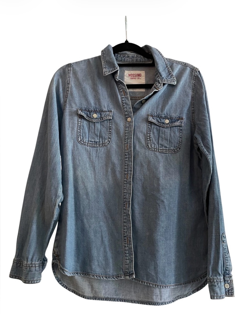Mossimo Supply Co. Light Wash Denim Shirt - Light Blue